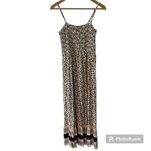 As U Wish Floral Boho Maxi Dress Spaghetti Strap Smocked Top Size Large